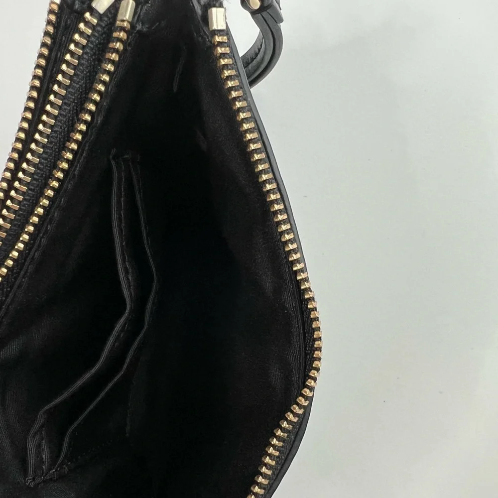 Vintage Coach Double Zip Leather Wristlet Wallet High Quality Leather Black